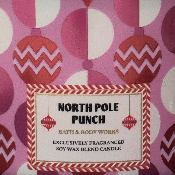 BBW North Pole Punch Bath & Body Works 3 Wick Candle - Picture 3 of 10